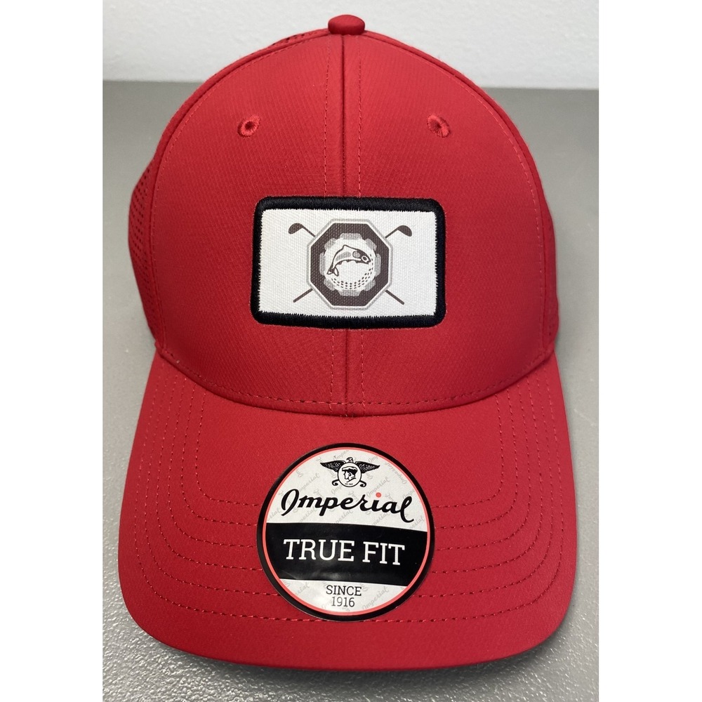 Imperial True Fit Golf Hat Cap Red Strapback Mens One Size